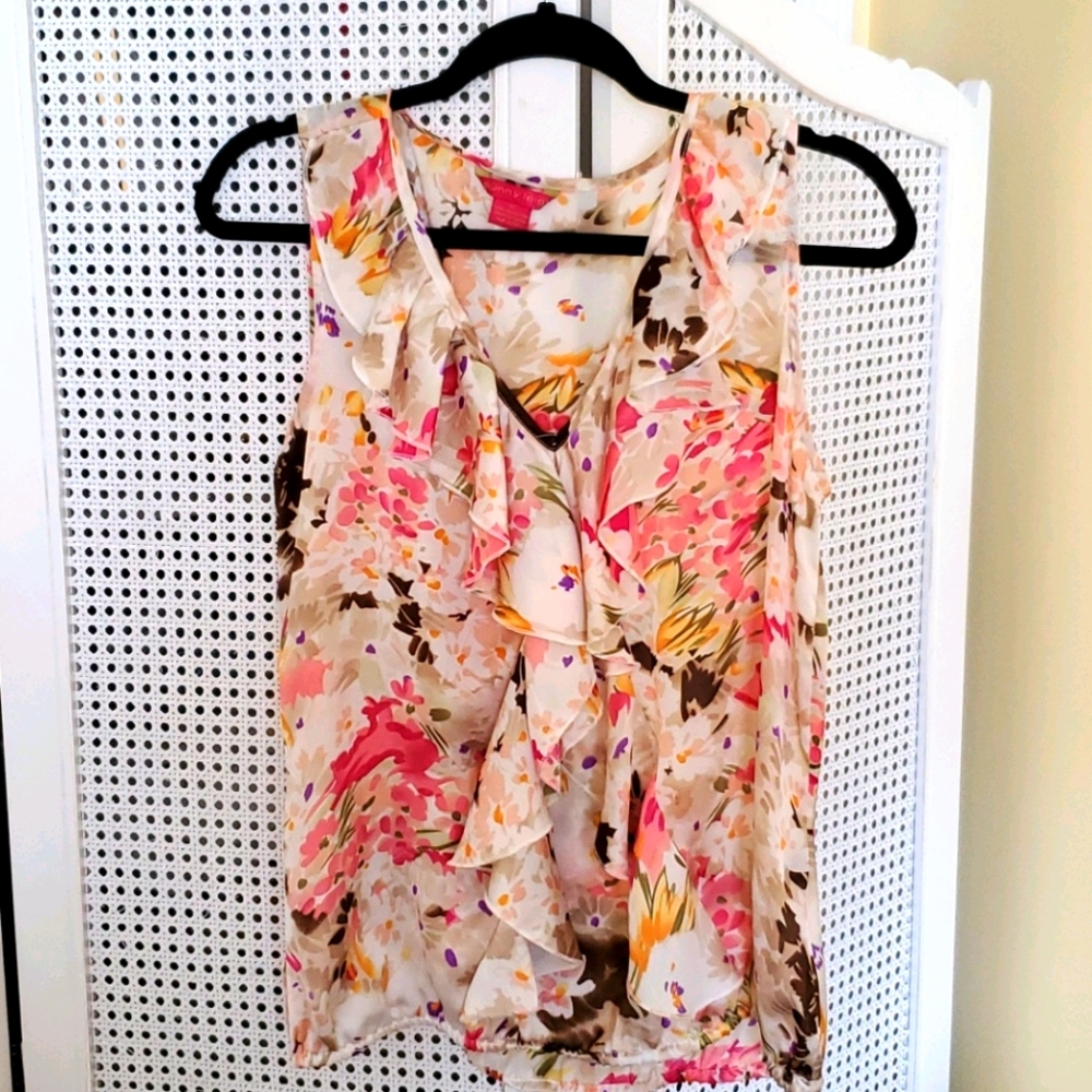 Dress Blouse Top Career Sunny Leigh Floral Top - Picture 1 of 8